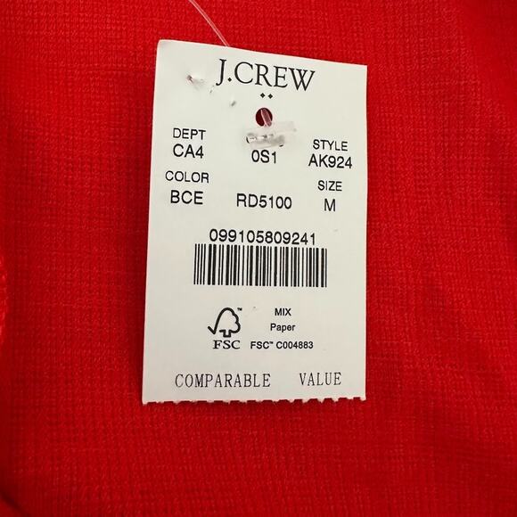 J. Crew Textured Faux Wrap Mini Dress Red Size Medium Tie Classic Office V Neck - Picture 6 of 11